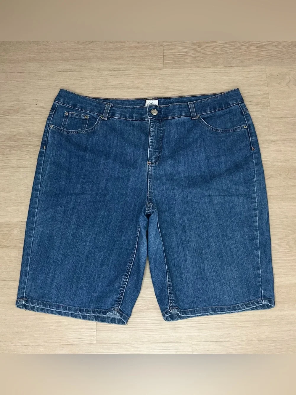 Just My Size Classic Mid-Length Denim Shorts - Blue